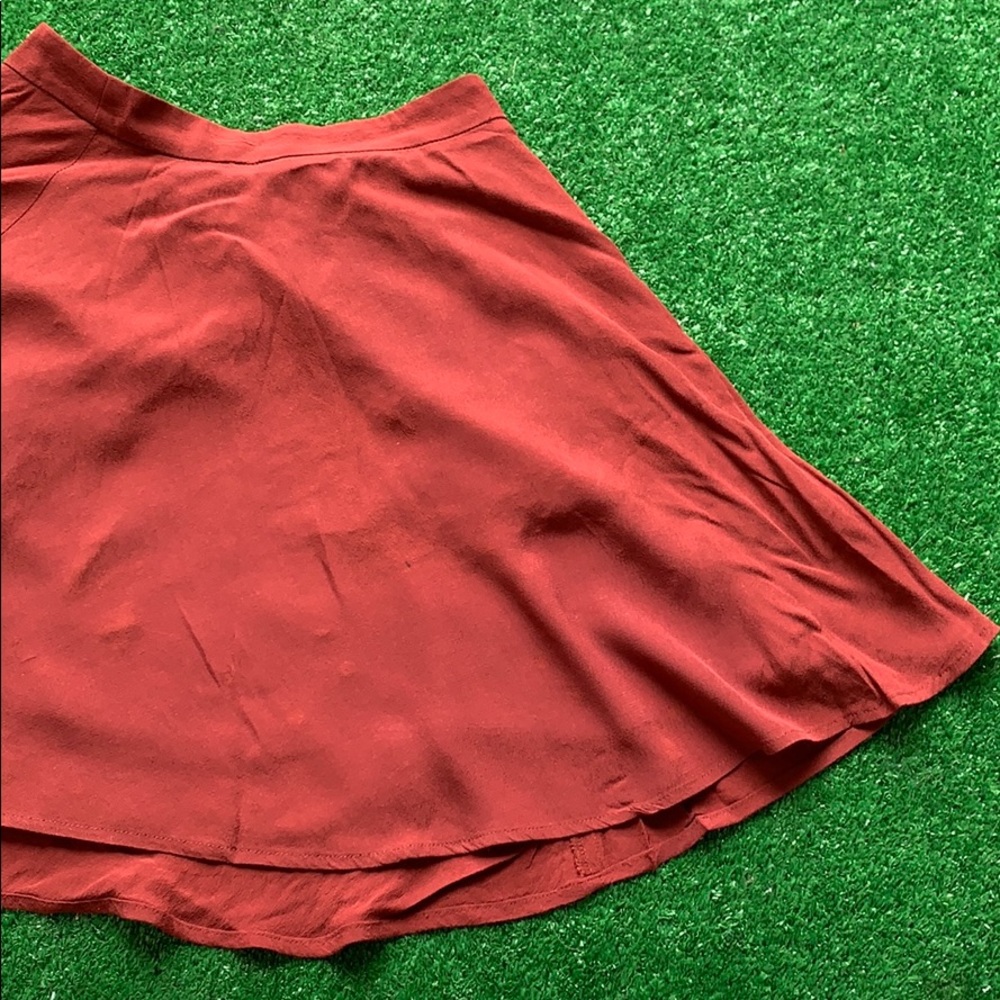 Brick color boho skirt.